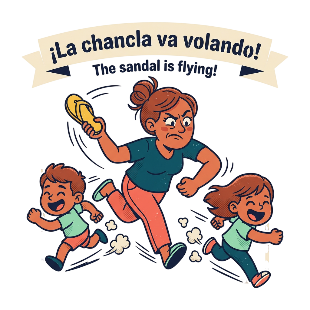 THE SANDAL IS FLYING . “ LA CHANCLA”