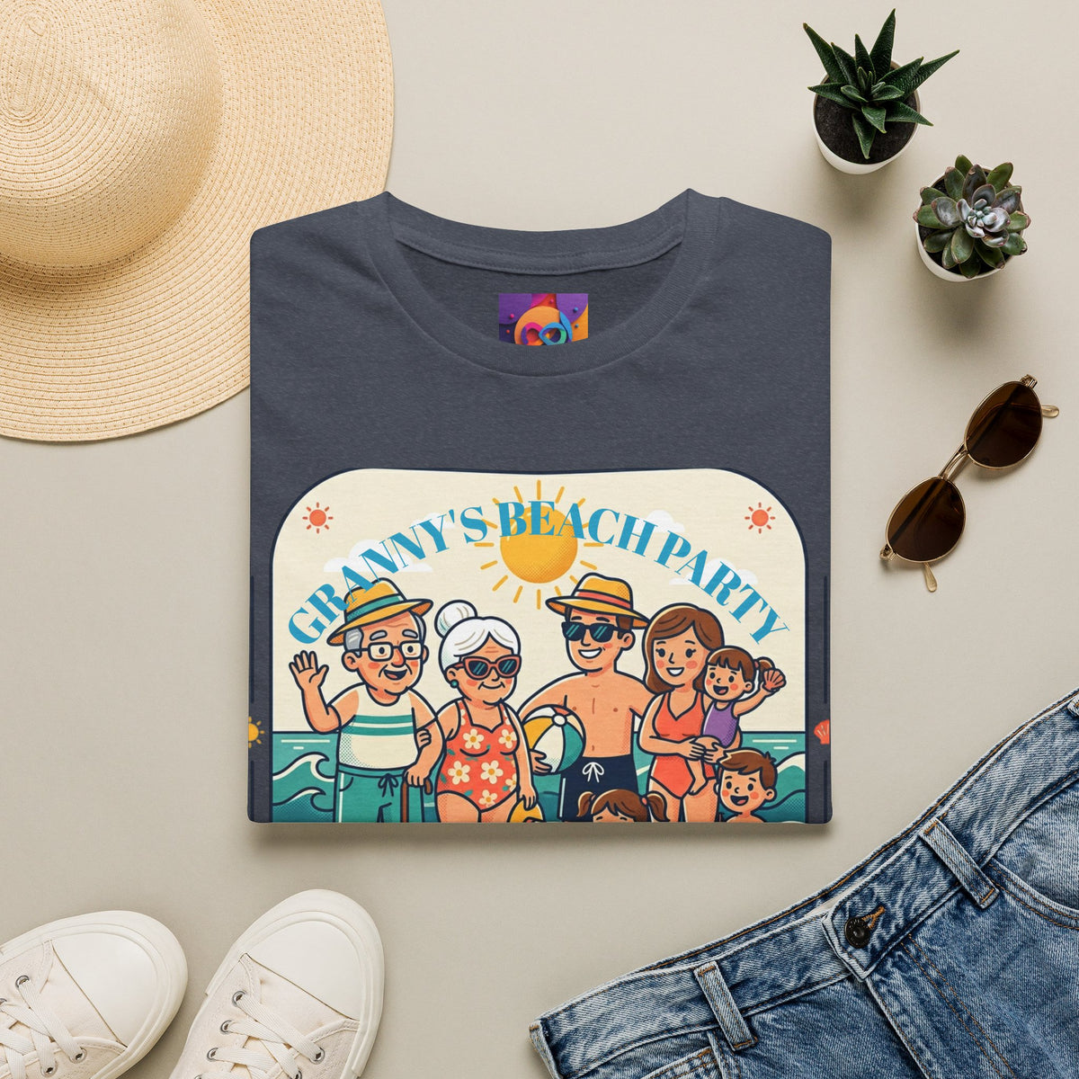 GRANNY’S  Party T-Shirt | Family Beach Cartoon Design