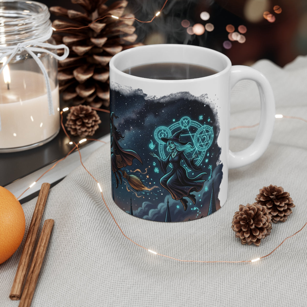 HALLOWEEN Witch Night Sky Mug — Magical Halloween 11oz Coffee Cup