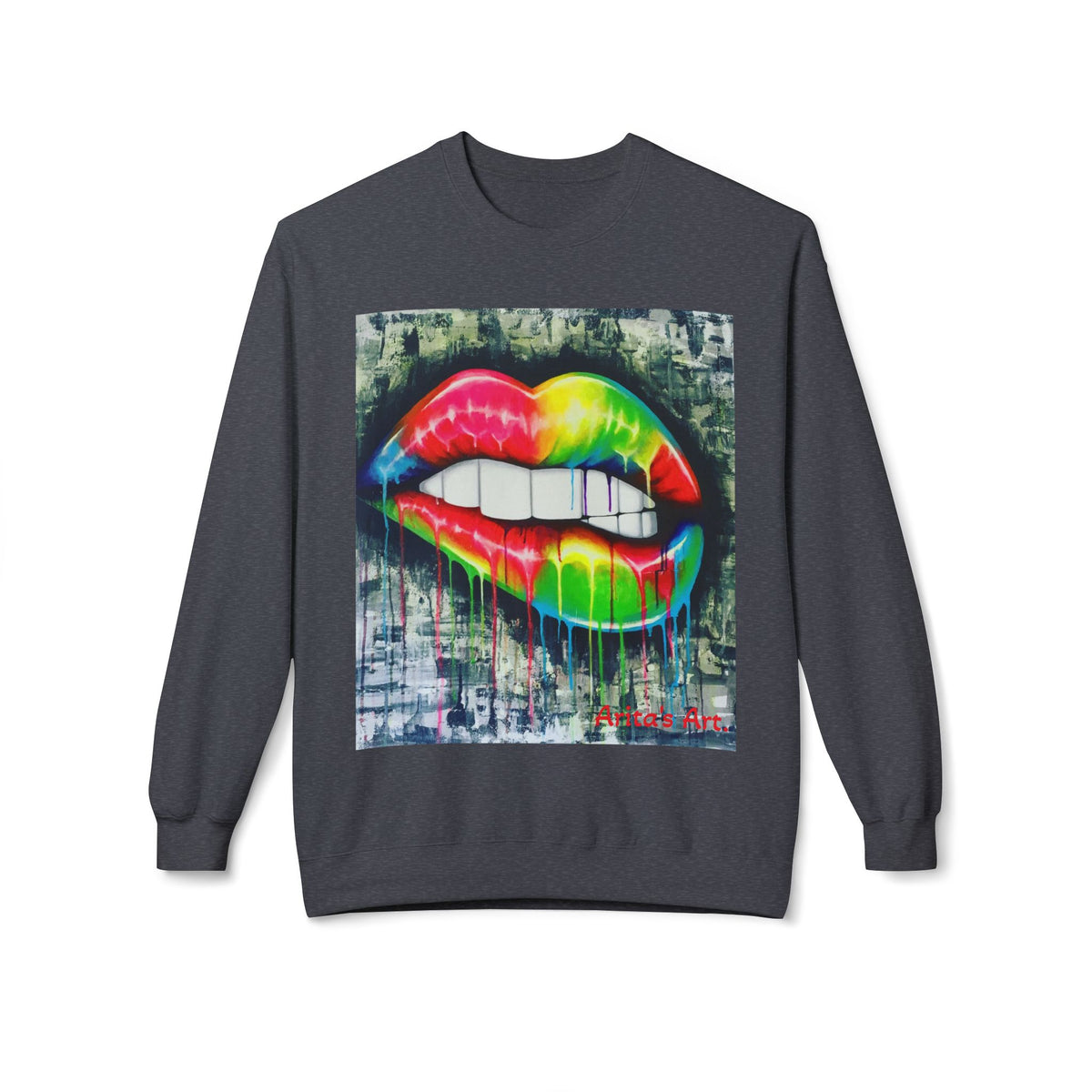 THE KISS Neon Graffiti Bite Lips Art