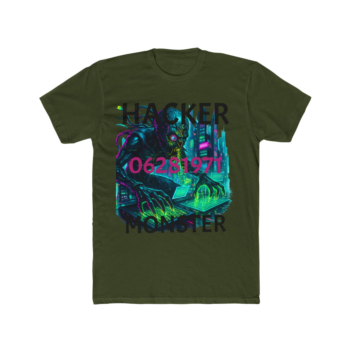 HACKER Monster Tee — Cyberpunk Cthulhu Graphic T-Shirt (06/28/1971)