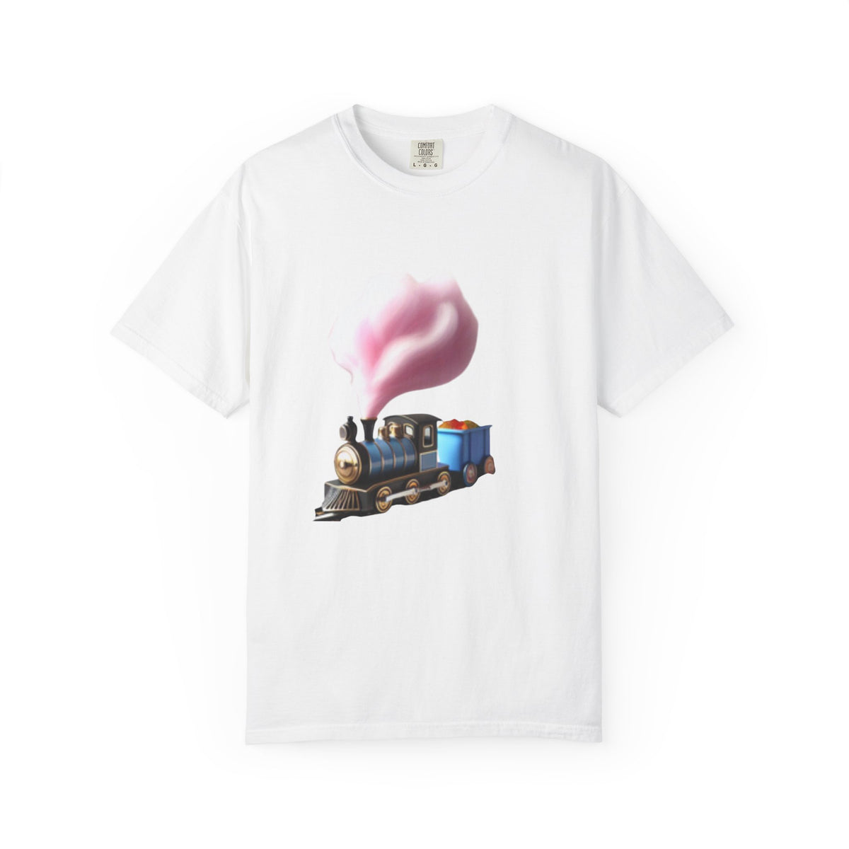 Vintage Steam Train T-Shirt with cotton candy’s Pink Smoke .—