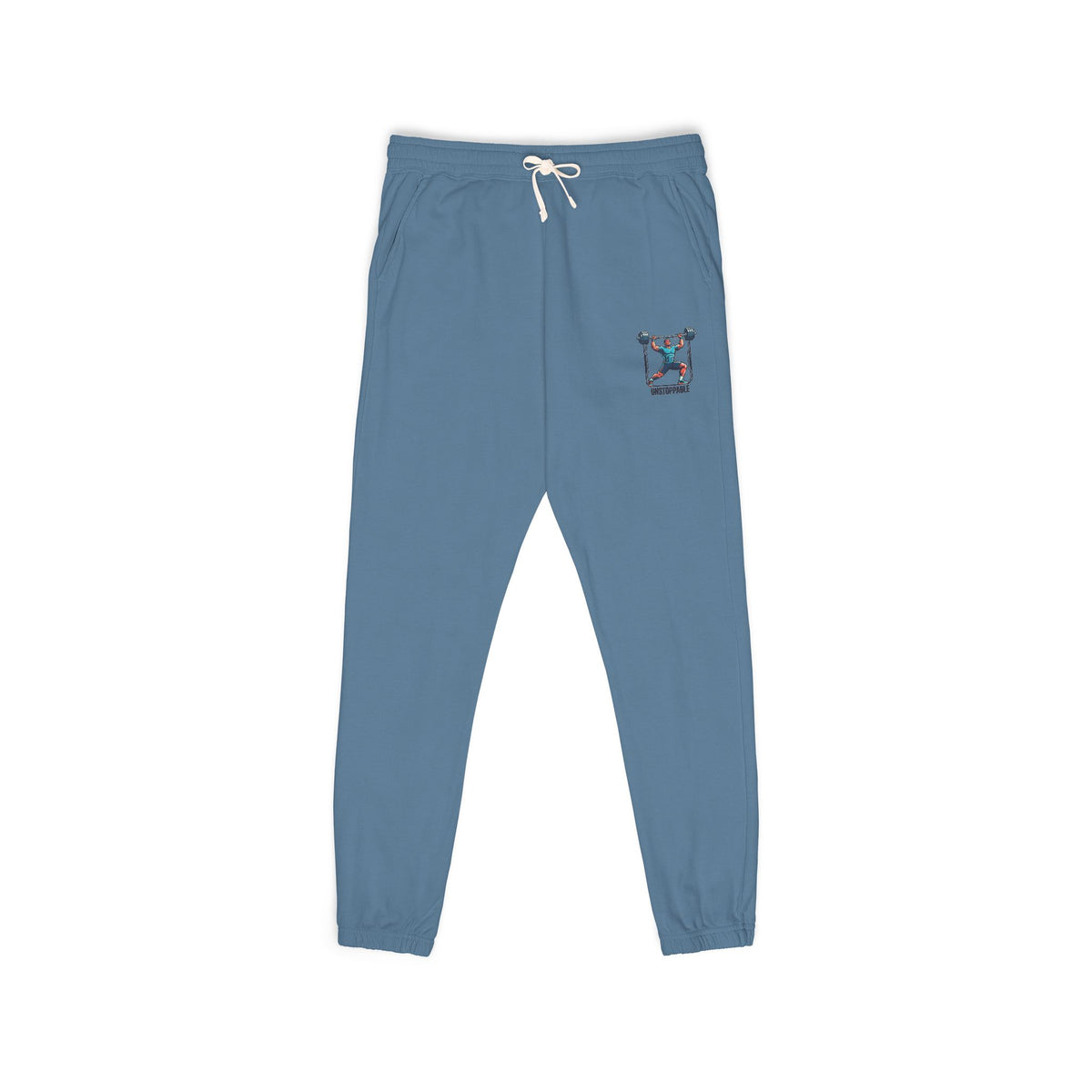 UNSTOPPABLE Embroidered Pocket Cat Sweatpants — Cozy Garment-Dyed Fleece Joggers
