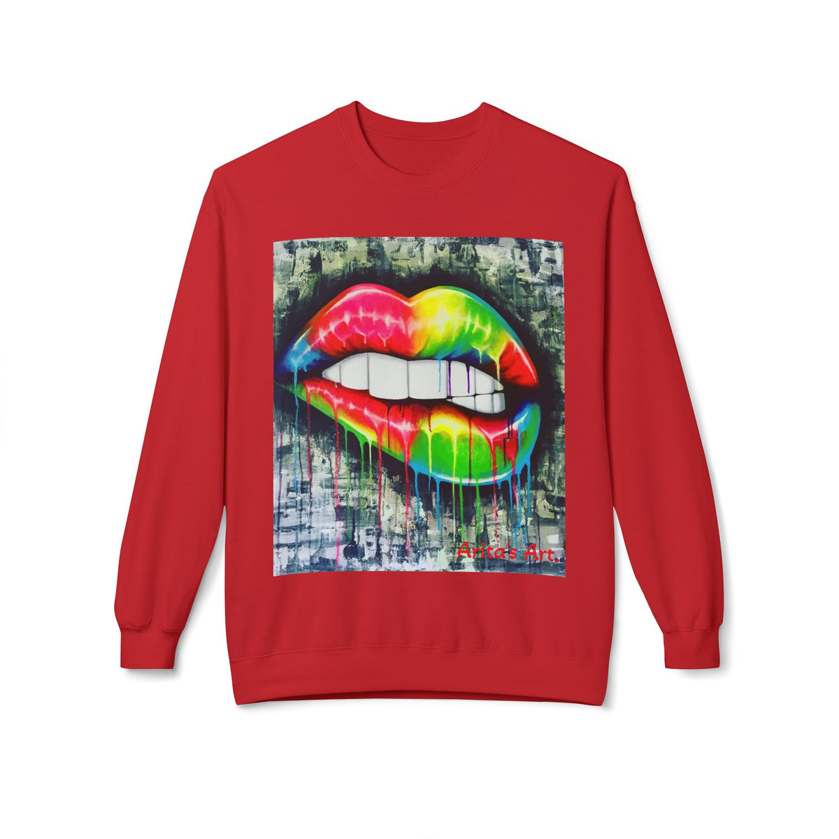 THE KISS Neon Graffiti Bite Lips Art