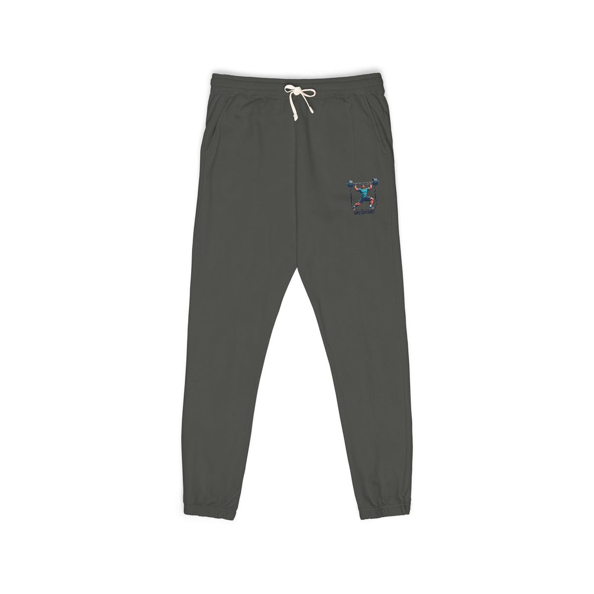 UNSTOPPABLE Embroidered Pocket Cat Sweatpants — Cozy Garment-Dyed Fleece Joggers