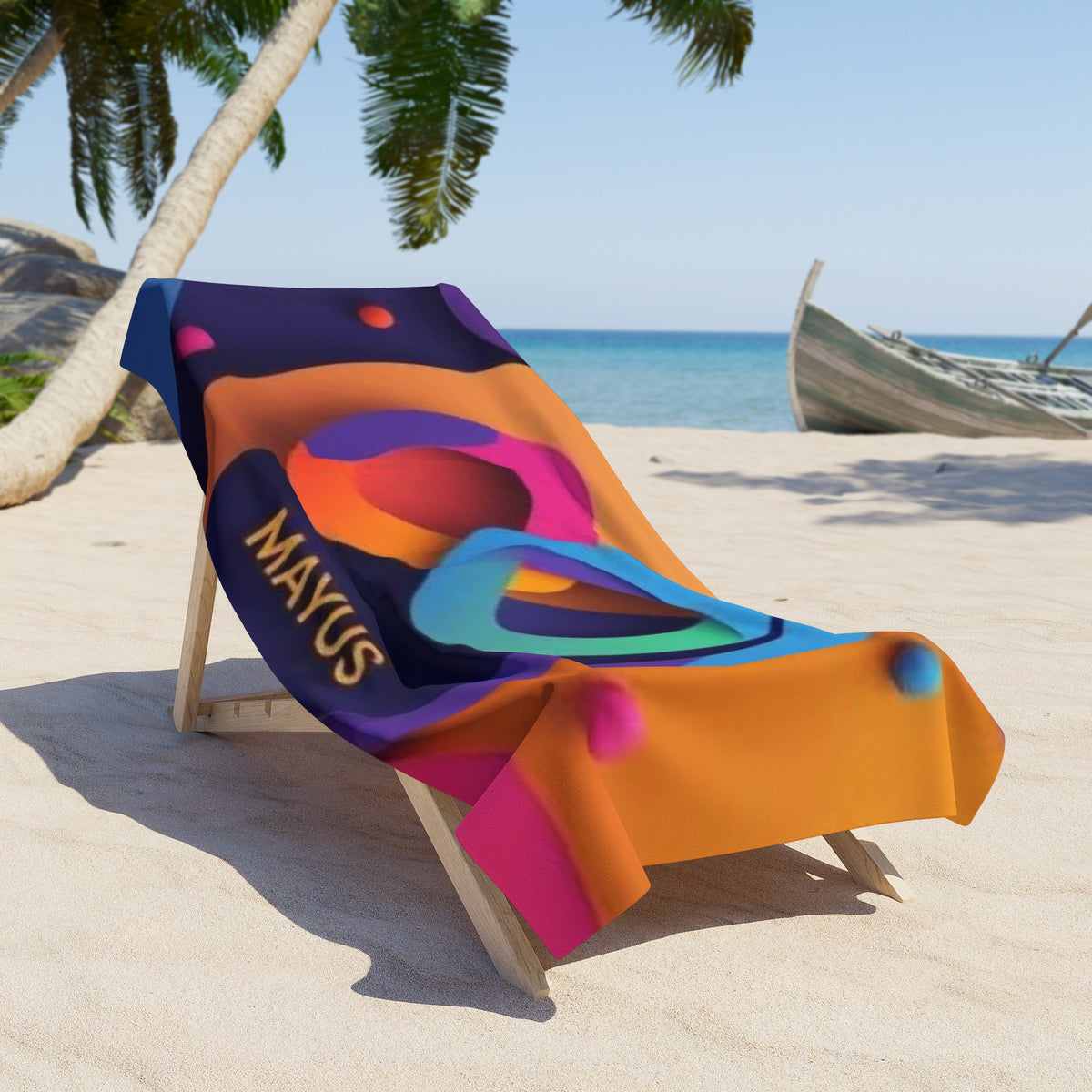 MAYUS Beach Towel — Vibrant Abstract Infinity Design.