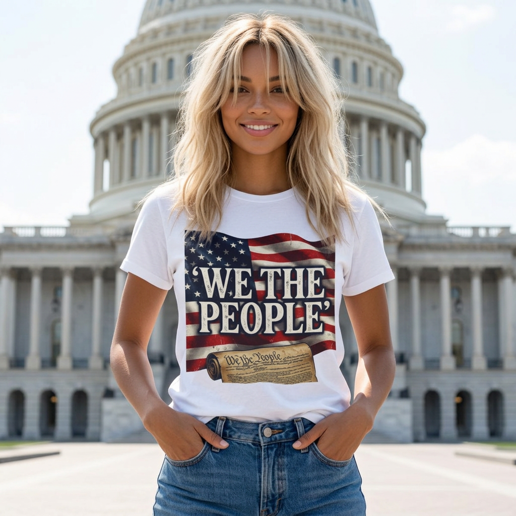 We The People T-Shirt – American Flag & Constitution Graphic Tee