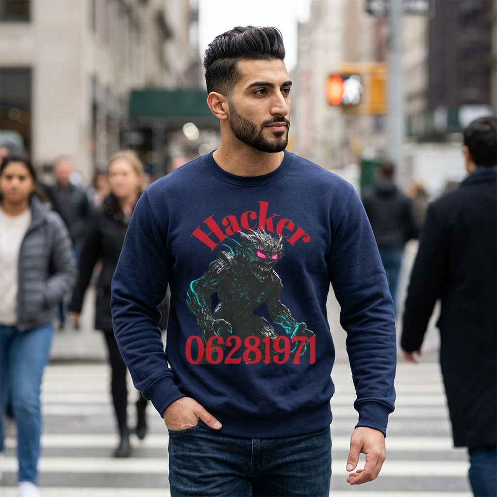 HALLOWEEN Hacker Monster Graphic sweatshirt.