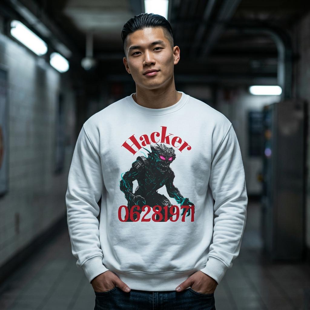 HALLOWEEN Hacker Monster Graphic sweatshirt.