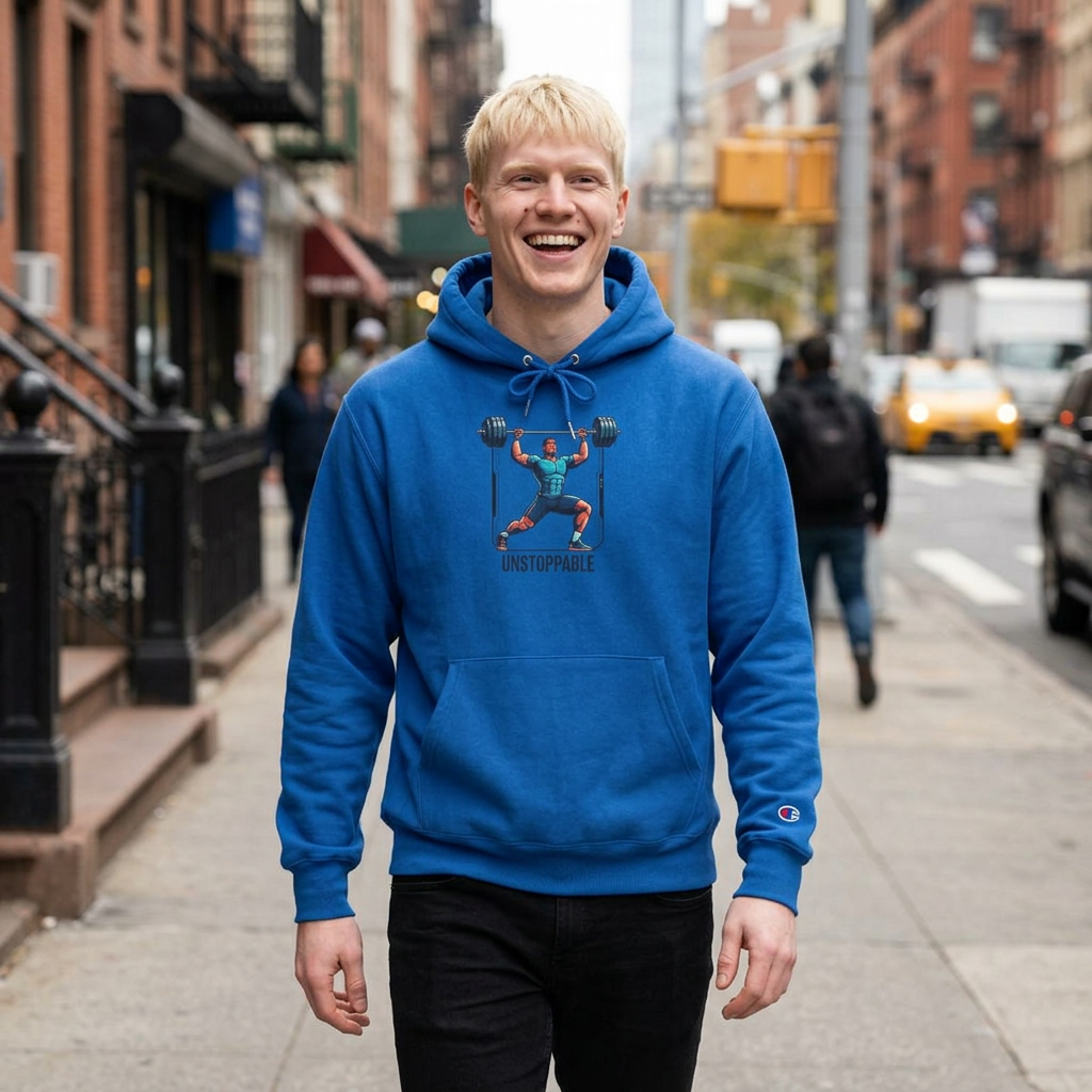 UNSTOPPABLE Weightlifter Hoodie — Champion Athletic Motivational Pullover