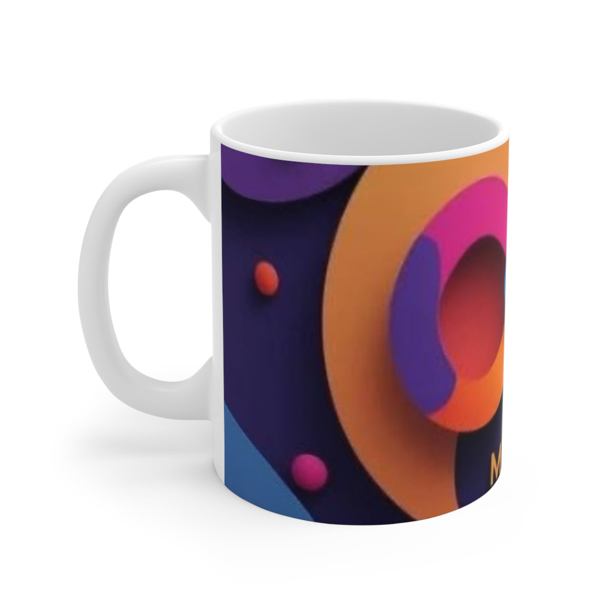 11oz Colorful Abstract Logo Mug — Mayus Infinity Design