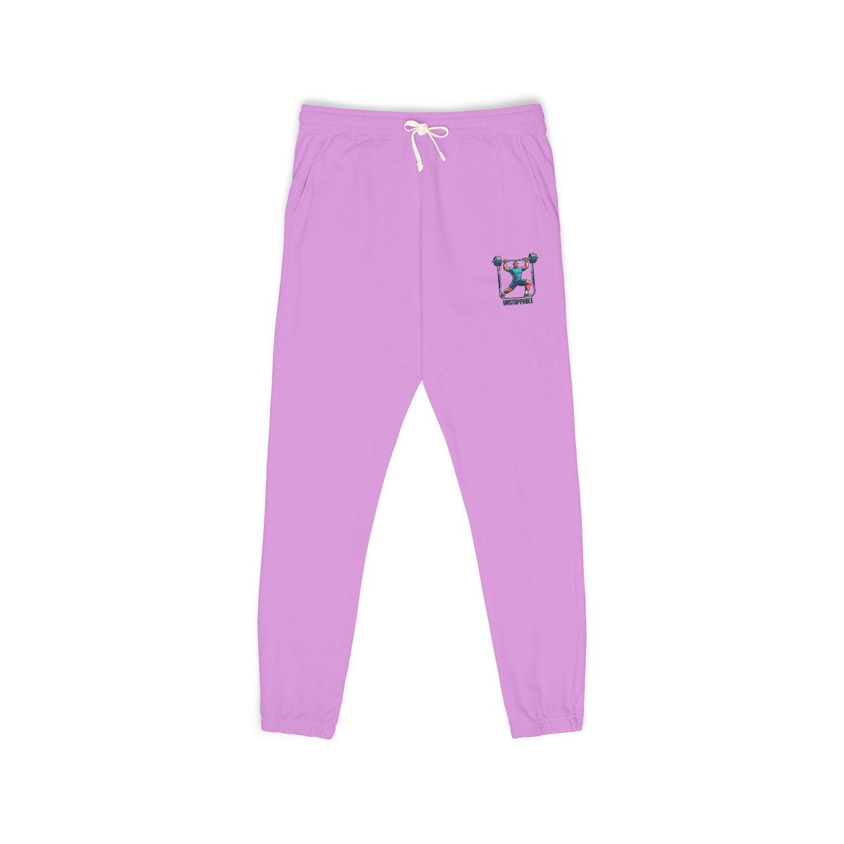UNSTOPPABLE Embroidered Pocket Cat Sweatpants — Cozy Garment-Dyed Fleece Joggers