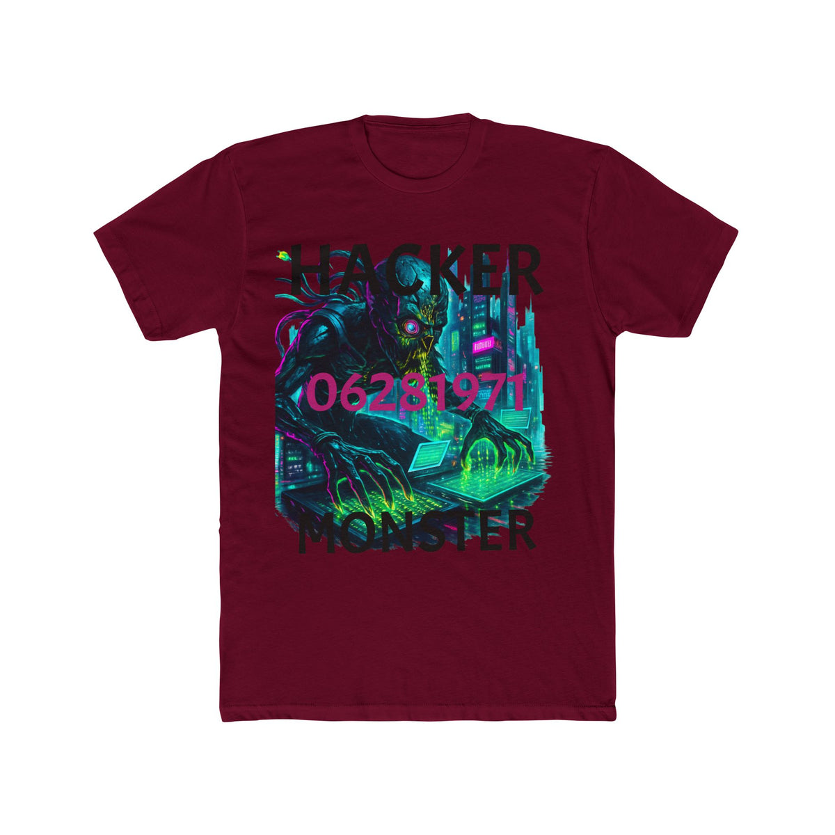 HACKER Monster Tee — Cyberpunk Cthulhu Graphic T-Shirt (06/28/1971)