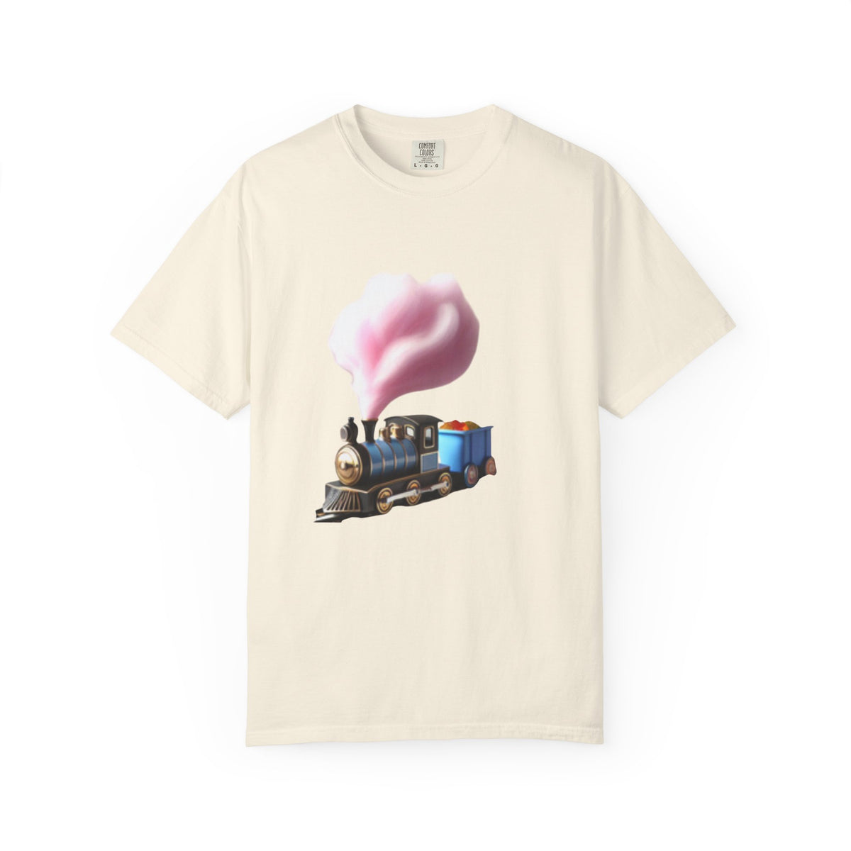 Vintage Steam Train T-Shirt with cotton candy’s Pink Smoke .—