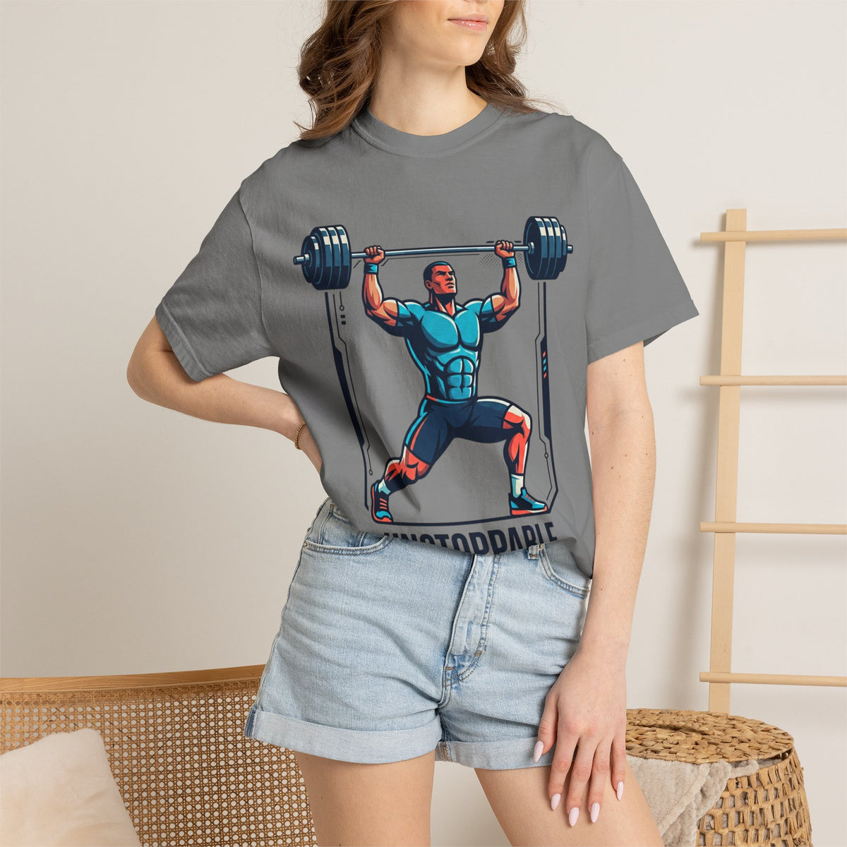 UNSTOPPABLE Weightlifter T-Shirt — Motivational Gym Tee for Fitness Enthusiasts