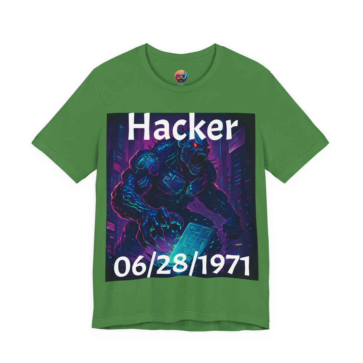HACKER— '06/28/1971' Graphic tee. Dark Creature Illustration