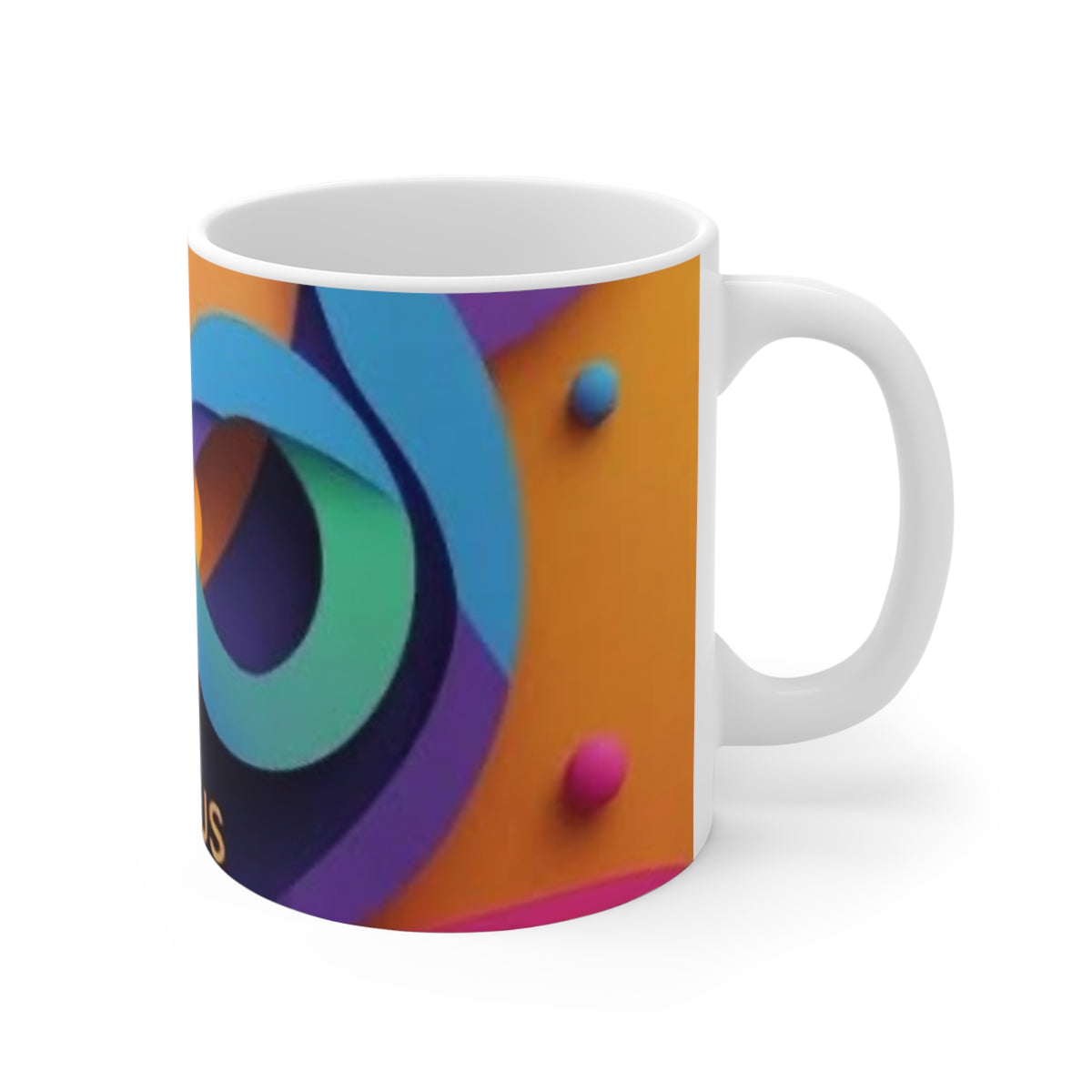 11oz Colorful Abstract Logo Mug — Mayus Infinity Design