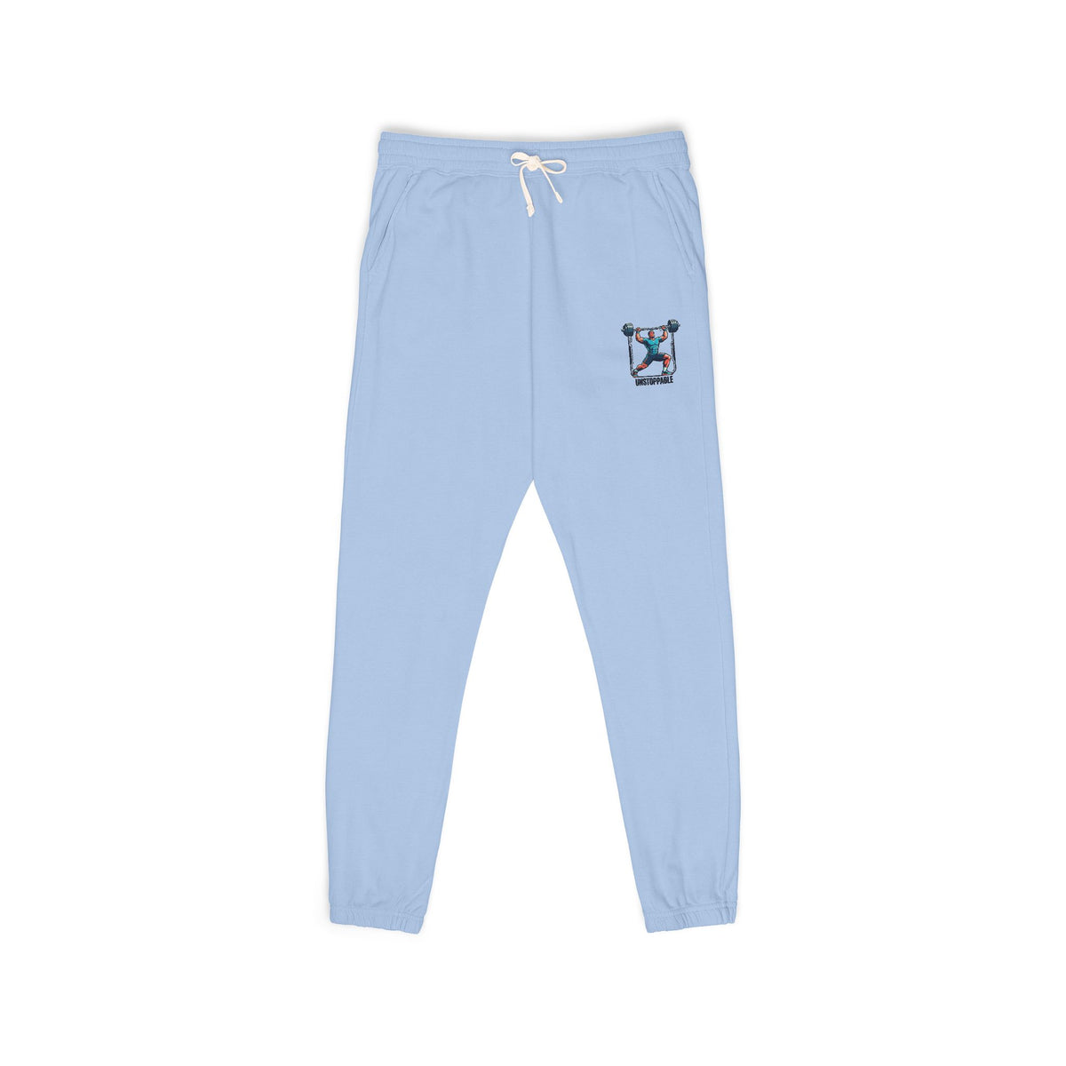 UNSTOPPABLE Embroidered Pocket Cat Sweatpants — Cozy Garment-Dyed Fleece Joggers