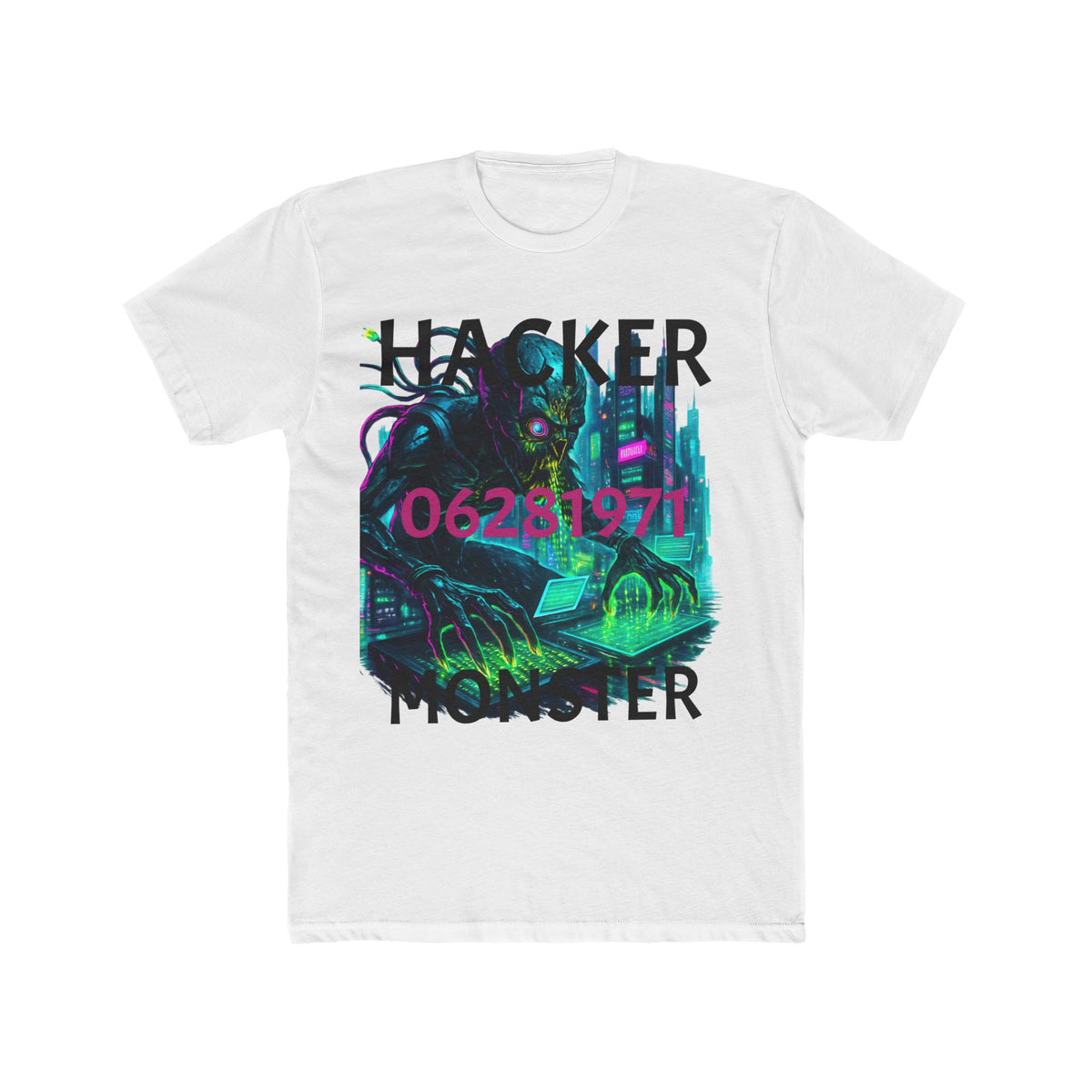 HACKER Monster Tee — Cyberpunk Cthulhu Graphic T-Shirt (06/28/1971)