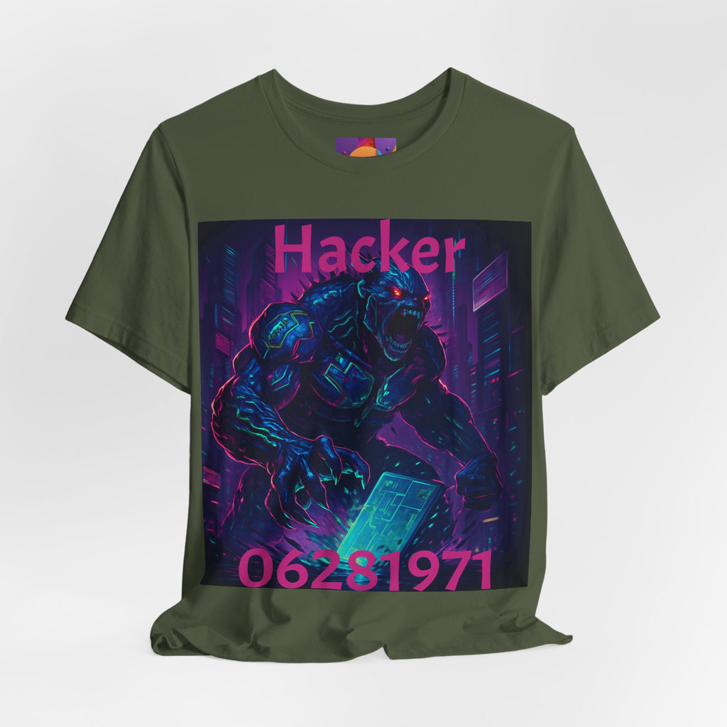 Monster Graphic Tee — '06/28/1971.' Dark Creature Illustration